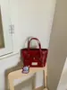 Bolso Rojo para Mujer 2026 Nuevo Bolso de Mano Pequeño de Primavera Moderno con un Toque de Lujo, Elegante y Versátil, Bolso Cubo de Hombro Cruzado