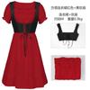 Explosiones de Comercio Exterior Talla Grande Europea y Americana Vestido con Volantes Steampunk Gótico Victoriano Falda de Manga Corta