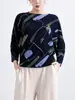 Moda Femenina de Alta Gama Nueva Primavera y Otoño, Holgada, Tallas Grandes, Estampada, Versátil, Tejido de Punto, Camiseta de Manga Larga Issey Miyake