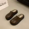 Nuevas Pantuflas Punta Cerrada Medias Pantuflas Mujer Otoño Populares Para Exteriores Más Terciopelo Birkenstock Persona Baja Moda Suela Gruesa 2026 Versátil