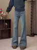 Calça Flare Robusta com Pedrarias para Mulheres, Moda Outono e Inverno, Cintura Alta, Casual, Versátil, Caimento Fluido, Calça Flare Emagrecedora