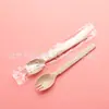 Tenedores Desechables de Paja de Trigo Empacados Individualmente Vajilla para Snacks de Pasta Americana Puesto Cuchillo, Tenedor y Cuchara Biodegradable