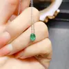 Atacado de Fábrica Popular Pingente de Esmeralda Natural Prata S925 Inlaid Pedra Principal 4*6 Joias de Luxo Venda Direta de Fábrica