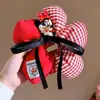 Goma para el pelo con forma de trasero de Mickey y flor para niñas, Cuerda para el pelo linda con rayas y forma de pie, Cuerda para el pelo de dibujos animados divertida para moños y coletas