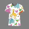 Roupas de Verão em Desenho Animado Transfronteiriças Novas Tendências Europeias e Americanas Camisetas Masculinas com Estampa 3D Fábrica de Origem