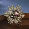Broche Vintage Grande Personalizado de Luxo de Alta Qualidade Estilo Europeu e Americano com Diamantes Brilhantes, Acessório Elegante e Grandioso para Casaco e Terno