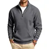 Sudadera con capucha Amazon Transfronteriza Otoño Invierno Comercio Exterior Holgada Casual Cremallera Sudadera con Capucha Color Sólido Cuello Alto Más Terciopelo Color Sólido Sudadera con Capucha para Hombre