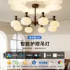 Candelabro de sala de estar antiguo medio atmósfera retro americana lámpara principal 2025 nuevo paquete combinado de lámpara de caqui para toda la casa