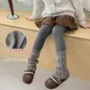 Leggings para niñas para otoño e invierno, pantimedias finas de felpa para bebés, calcetines patchwork estilo coreano con forro de felpa para primavera y otoño, leggings para niños