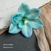Flor de Simulación Impresión 3D Cabeza de Flor de Orquídea Celebridad de Internet Souvenir Tocado Decoración de Ropa Exquisitos Accesorios de Flores Falsas Venta al por Mayor