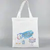 Bolsa de Lona Lista para Usar del Fabricante Se Puede Imprimir con Logo, Graffiti Pintado a Mano, Bolso de Hombro de Lona para Viajes Diarios, Bolso de Mano de Gran Capacidad