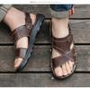 Ropa Exterior de Verano Resistente al Desgaste de Imitación de Cuero para Hombre Zapatos de Playa Sandalias y Pantuflas Ligeras y Cómodas Suela Suave Antideslizante Impermeable Transpirable