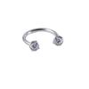 Anillo de labio en forma de C multicolor de circón con rosca interna de acero inoxidable, aro de herradura para nariz, pendientes de anillo para hueso de oreja con púas internas en forma de U