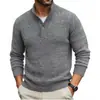 Suéter de Punto para Hombre para Comercio Exterior, Ropa de Hombre Estilo Coreano, Otoño e Invierno Cuello Alto con Botones Caliente Tejido de Lana Superior, Engrosado
