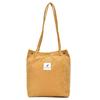 Nova Bolsa Simples Estudante Bolsa de Lona Grande Capacidade Literária Simples Versátil Bolsa de Compras Bolsa de Ombro de Veludo Cotelê