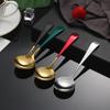 304 Internet Red Spoon Aço Inoxidável Tableware Faca e Colher Garfo Hotel Western Steak Faca Sobremesa Round Spoon Garfo logotipo imprimível