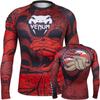Camisetas de boxeo de manga corta de MMA para combate transfronterizo de Amazon, trajes de sanda de combate, camisetas deportivas para correr, de secado rápido y transpirables.