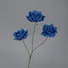 Flor Artificial Rosa Rizada de 3 Cabezas para Esquina Flor Decorativa para el Hogar Flor Guía para Boda Flor para Techo de Salón de Bodas Material