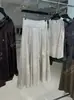 [Recomendación Principal] Yuran 26 Nuevo Estilo Otoño Temprano Importado Satén Perlado Crepé Brillante Conjunto de Chaleco y Falda de Paraguas