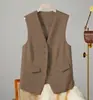 Chaleco de Traje para Mujer 2025 Nuevo Elegante Ropa de Trabajo Estilo K Capas Ropa Interior Chaleco Chaqueta de Traje para Personas Pequeñas