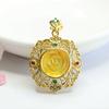 Colgante de Ámbar Natural Guan Yu Collar de Flor de Ámbar Dorado Joyería para Mujer Fábrica Venta al por Mayor Dropshipping S3122701