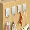304 Ganchos de Pared Adhesivos sin Taladro, Ganchos de Acero Inoxidable de Alta Resistencia para Puertas de Cocina para Colgar Ropa, Ganchos Adhesivos para Almacenamiento