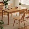 Mesa de Jantar de Madeira Maciça Nórdica Moderna para Casa Retangular Mesa de Jantar e Cadeira Japonesas Combinação Pequeno Apartamento Simples