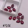 Gema con forma de lágrima de fondo plano, tamaño 8 corindón rojo sintético piedra suelta, forma de pera, piedra suelta de incrustación para joyería DIY para la cara del anillo