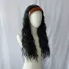 Moda Feminina Europeia e Americana Aro de Cabelo Marrom Retrô Peruca Peça Única Artificial em Forma de U Fio de Alta Temperatura Meio Touca Pronto para Venda