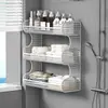 Estante de almacenamiento para baño sin taladro, gabinete de almacenamiento de cosméticos para lavabo montado en la pared, estante de almacenamiento para baño montado en la pared
