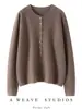 Novo Suéter de Lã Outono e Inverno para Mulheres, Gola Redonda Pulôver, Estilo Solto e Preguiçoso, Suéter Emagrecedor, Gola Meio Aberta, Camada Base de Tricô