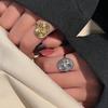 Anillo dorado clásico de estilo experto en moda, elegante anillo para el dedo índice de niña de nicho que combina con todo, accesorios de estilo femenino