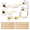 Estante de Almacenamiento Popular para Baño de Acero Inoxidable Transfronterizo Juego de Cinco Piezas Colgador para Toallas y Servilletas Juego de Estantes Cuadrados de Almacenamiento