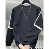 Sudadera retro americana para hombre, nueva colección otoño 2026, camiseta de manga larga con cuello redondo de corte holgado, suéter de otoño para jóvenes