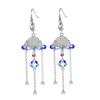 Pendientes de Mujer de Plata S925 Rey Ciervo Dorado Elegantes Antiguos Cloisonne Xiangyun Jade Hetian Ágata Loto Fénix