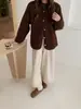Cárdigan casual de forro polar tipo borrego sintético para mujer, de manga larga, corte holgado, chaqueta cálida de forro polar, colección otoño/invierno 2026