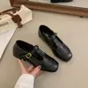 Sapatos Femininos Mary Jane Planos Bico Quadrado Francês Dupla Forma 2026 Novo Moda Versátil Boca Rasa Tira Única Sapatos Planos com Solado Macio