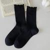 Calcetines de verano holgados, Calcetines de encaje ligeros y transpirables, Calcetines de media pantorrilla para mujer, Calcetines de algodón sin costuras, Calcetines largos estilo JK Ballet con volantes