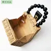 Bolsa de Rattan Trançado Estilo Ins para Mulheres Literárias Portátil de Palha Retrô Bolsa de Rattan Trançado Cesta Trançada Indonésia Bolsa de Moda Casual Atacado