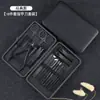 Cortauñas juego completo de piezas juego negro acero inoxidable tijeras para piel muerta del hogar pinzas para pedicura pinzas para cejas traje de herramientas