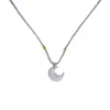 Collar con colgante de luna de resina de hielo Xian Qi, nicho femenino, linda cadena de clavícula para novia, regalo de pareja de alta calidad.