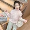 Suéter de Cuello Alto para Niñas Otoño e Invierno 2024 Nuevo Suéter Tejido Infantil Combinable Estilo Coreano Suéter Camiseta Base de Invierno para Bebé