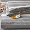 Sábanas Ajustables de Algodón Estilo Muji Populares Sábanas Ajustables Teñidas en Hilo de 40 Hilos 100% Algodón Puro Protector de Colchón Tatami Cubierta de Cama Clase A