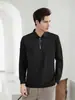 Nova Camisa Polo Antibacteriana de Secagem Rápida para Homens e Mulheres, Camiseta de Manga Longa para Negócios, Camisa Polo Sem Costura, Cor Lisa Casual