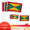 Em estoque para exportação 14 x 21 20 x 28cm Bandeira de acenar à mão de Granada Não. 7 Não. 8 bandeira nacional bandeira de poliéster com mastro