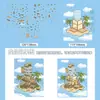 Coleção de adesivos de paisagismo de cena em miniatura de desenho animado sem corte visual fofo 3D empilhados diy conta manual adesivos de cabine estéreo