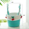 Embalagem de Presente Portátil Cesto de Flores Pequeno de Bambu Tecido à Mão Cesto de Vime para Armazenamento Vaso de Flores Portátil Cesto para Arranjo de Flores Frescas