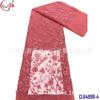 Comércio Exterior Europeu e Americano Bordado Fino Flor Grande Lantejoulas Renda de Rede Vestido de Noite Vestido de Casamento Tecido de Renda Tingido