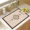 Tapete escurridor de agua para encimera de cocina, Tapete para fregadero para lavar platos, Tapete absorbente de secado rápido para barra de bar, Tapete de mesa aislante del calor