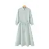Vestido Estilo Europeo y Americano Transfronterizo Z Nueva Moda Elegante para Mujer de Manga Larga con Cuello Estilo Camisa 4786161